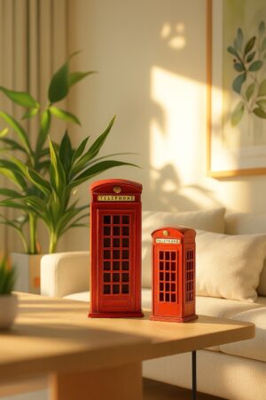 London telephone booth metallic coin box, vintage British decor money saving box for home and office by EtcShopper