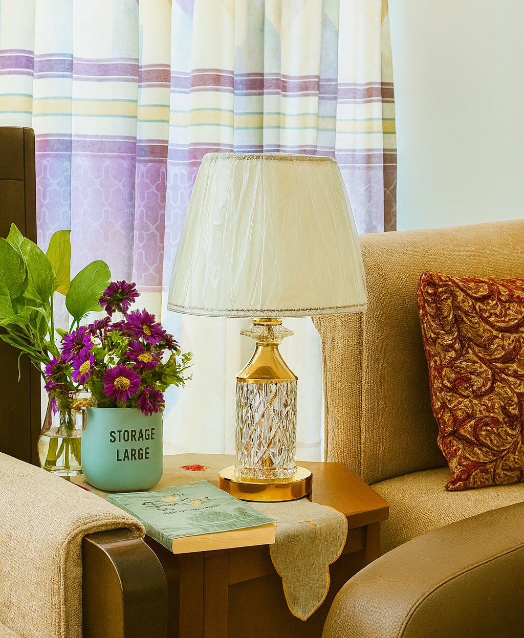 crystal glowing lampshade